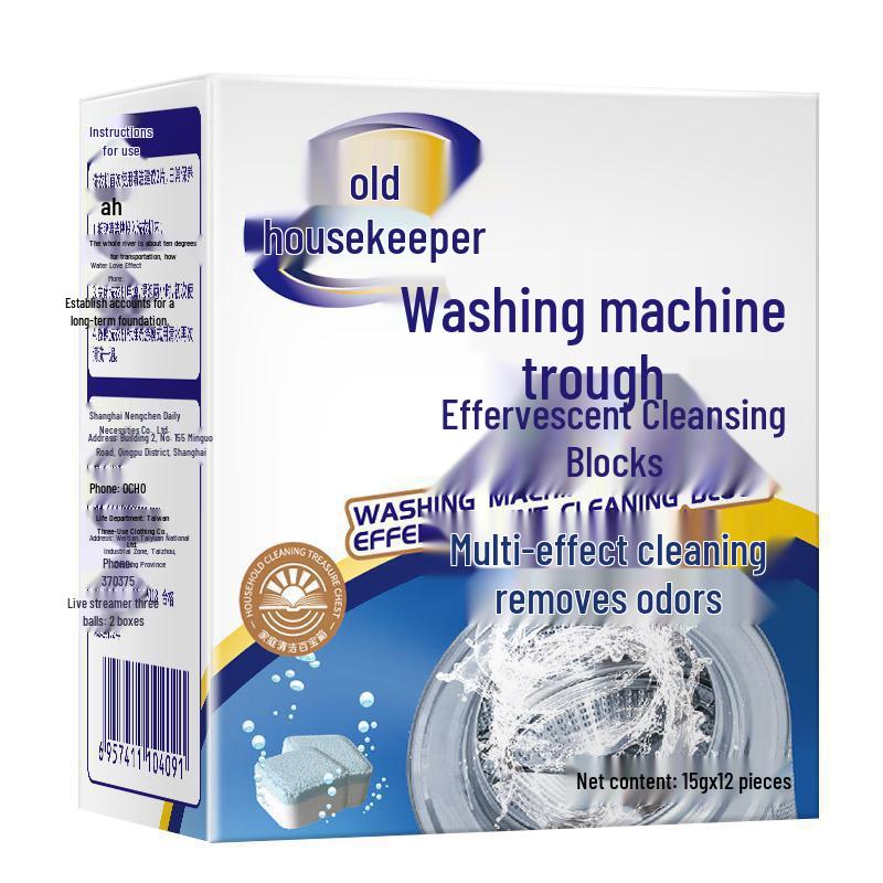 Old Butler Effervescent Washing Machine Cleaner Tablets - Powerful Descaling, Deodorizing, and Disinfecting for Impeller Drums.
Old Butler Effervescent Washing Machine Cleaner Tablets - Powerful Descaling, Deodorizing, and Disinfecting for Impeller Drums.