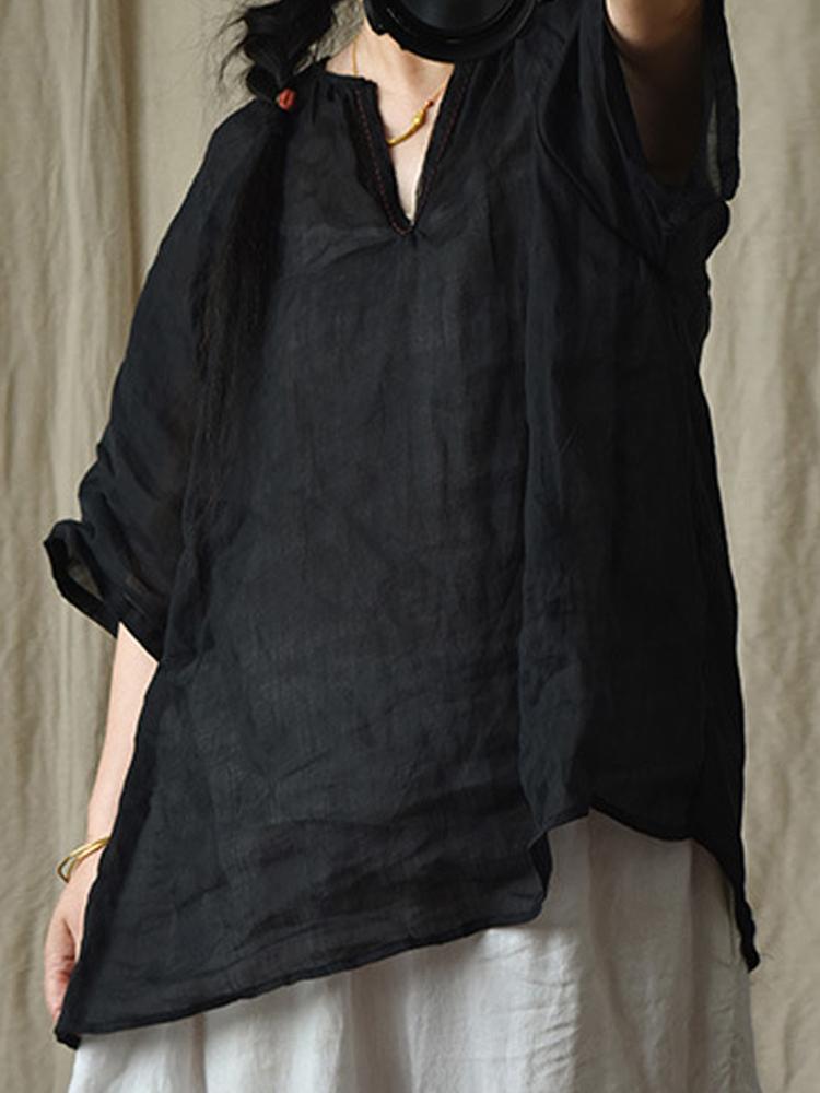 Johnature Жінки Ramie Вінтажні сорочки Літній напіврукав Вільні топи Одяг Жіночий однотонний колір Вільні сорочки One Size чорний
Johnature Жінки Ramie Вінтажні сорочки Літній напіврукав Вільні топи Одяг Жіночий однотонний колір Вільні сорочки One Size чорний