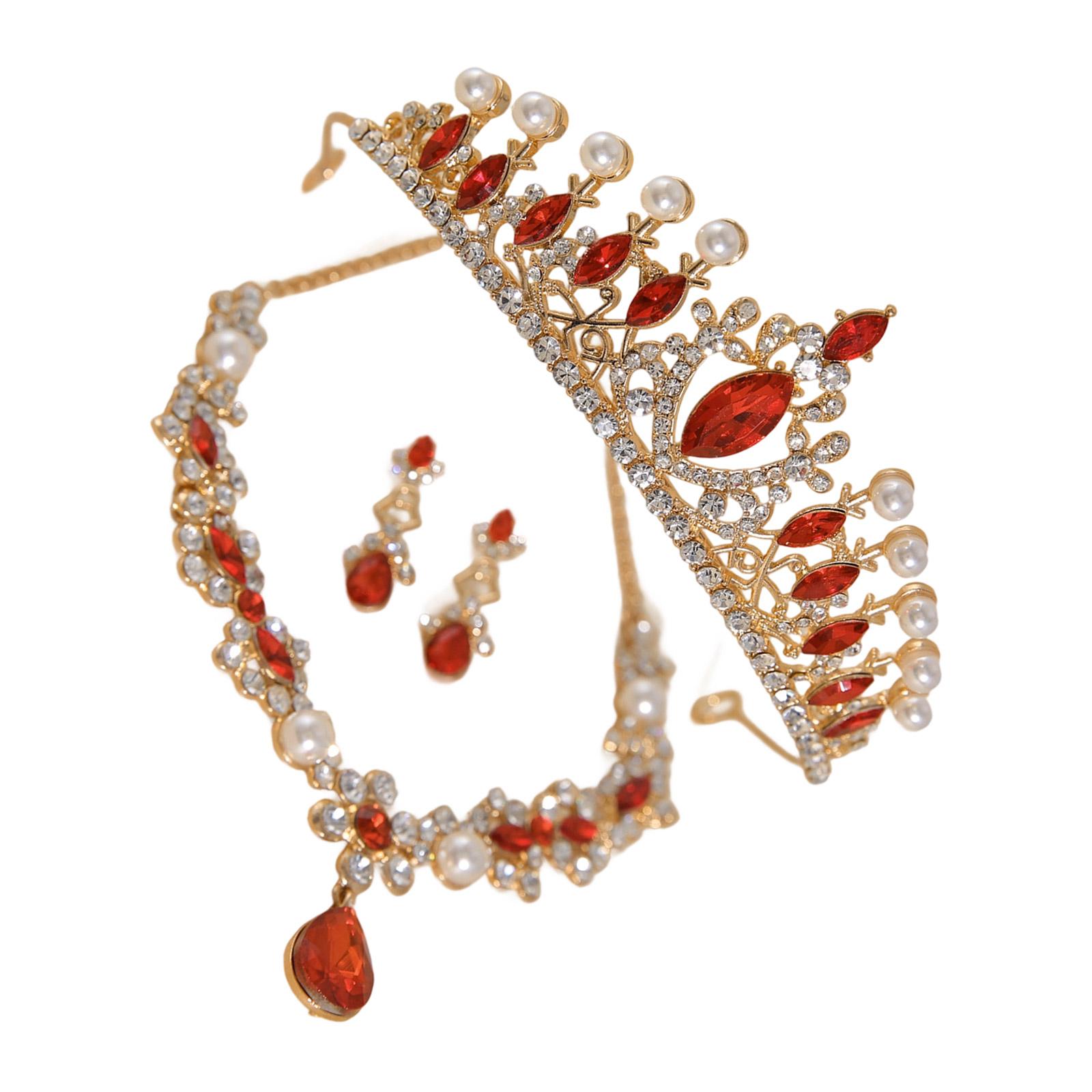 Luxury Rhinestones Crystal Earrings Necklace Set Handcrafted Jewelry Set Suitable for Formal Event Various Occasion червоний/золотистий
Luxury Rhinestones Crystal Earrings Necklace Set Handcrafted Jewelry Set Suitable for Formal Event Various Occasion червоний/золотистий