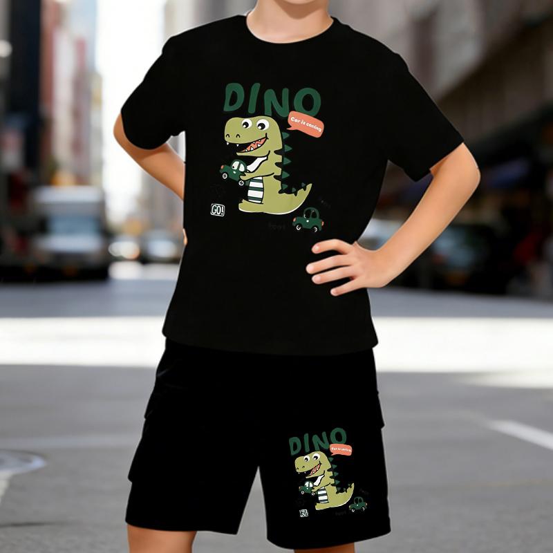 Boys 2 Piece Cartoon Dinosaur Print Outfit, Short Sleeve T-Shirt and Shorts Set for Kids Age 5-14,Black and White Sporty Casual Summer Clothes 5-6 Years чёрный
Boys 2 Piece Cartoon Dinosaur Print Outfit, Short Sleeve T-Shirt and Shorts Set for Kids Age 5-14,Black and White Sporty Casual Summer Clothes 5-6 Years чёрный