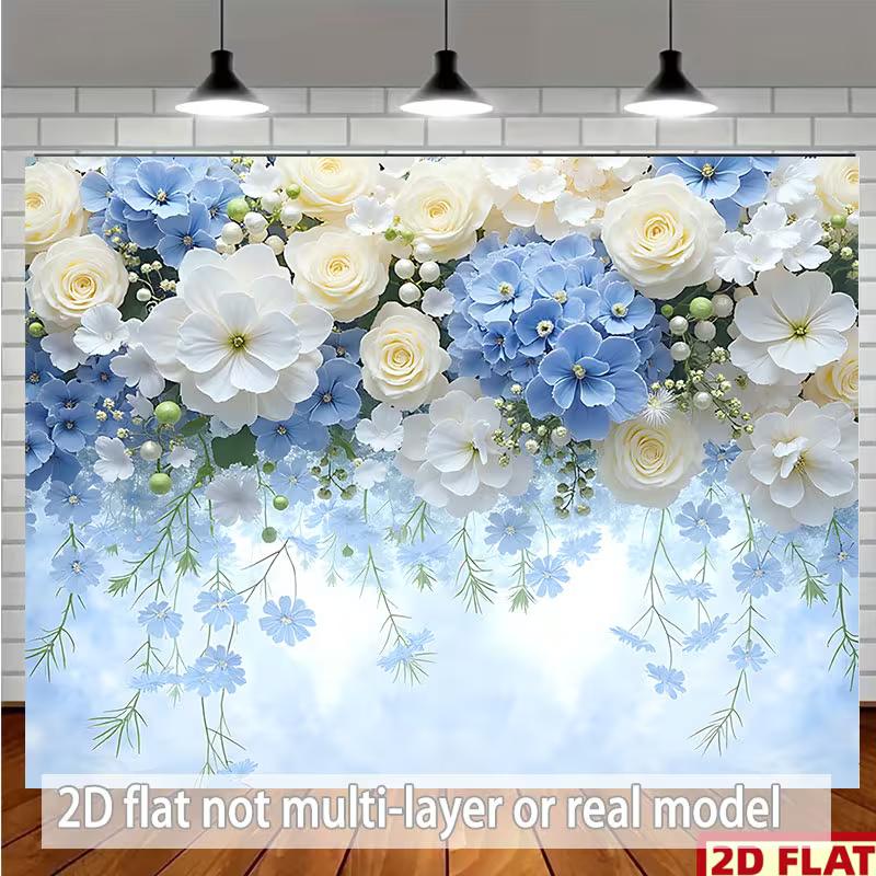 2D Romantic Floral Backdrop, Light Blue & White Flower Wall for Birthday Party Background Cloth 47.2x31.5inch/120*80cm
2D Romantic Floral Backdrop, Light Blue & White Flower Wall for Birthday Party Background Cloth 47.2x31.5inch/120*80cm