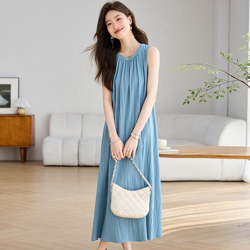 Hangzhou Big Brand Mulberry Silk Dress 2025 New Arrival Women s Summer Loose Belly-Covering French Silk Sleeveless Skirt Fog Blue M
Hangzhou Big Brand Mulberry Silk Dress 2025 New Arrival Women s Summer Loose Belly-Covering French Silk Sleeveless Skirt Fog Blue M