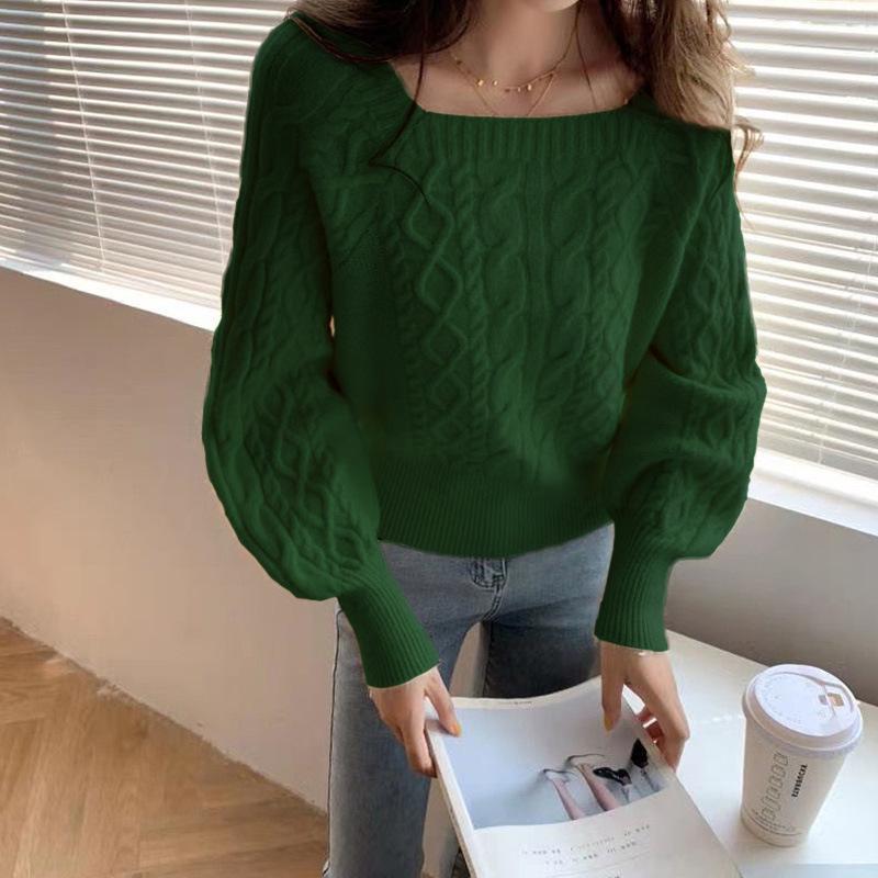 Korean Style Loose Square Neck Sweater - Women s Thick Cable Knit Waist-Slimming Top for Autumn/Winter One Size, fits 80-120 lbs
Korean Style Loose Square Neck Sweater - Women s Thick Cable Knit Waist-Slimming Top for Autumn/Winter One Size, fits 80-120 lbs
