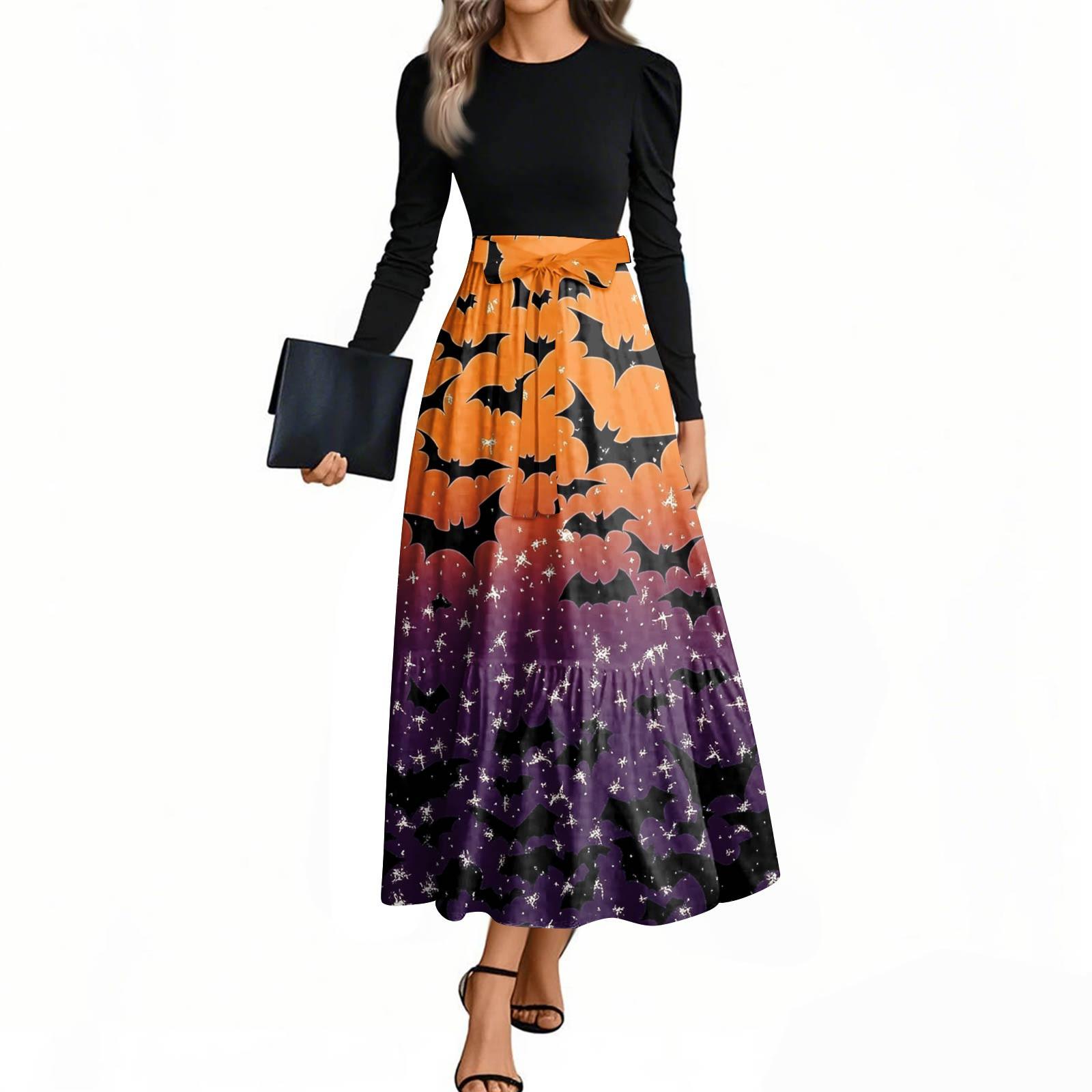 Женские модные повседневные платья с поясом, с длинным рукавом, с круглым вырезом, с принтом на Хэллоуин, элегантные, с темпераментом XL фиолетовый
Женские модные повседневные платья с поясом, с длинным рукавом, с круглым вырезом, с принтом на Хэллоуин, элегантные, с темпераментом XL фиолетовый