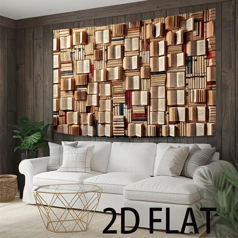 2D Flat Realistic Book Wall Tapestry, Classic Library Books Background for Home Office Study Room 47.2x31.5inch/120*80cm
2D Flat Realistic Book Wall Tapestry, Classic Library Books Background for Home Office Study Room 47.2x31.5inch/120*80cm