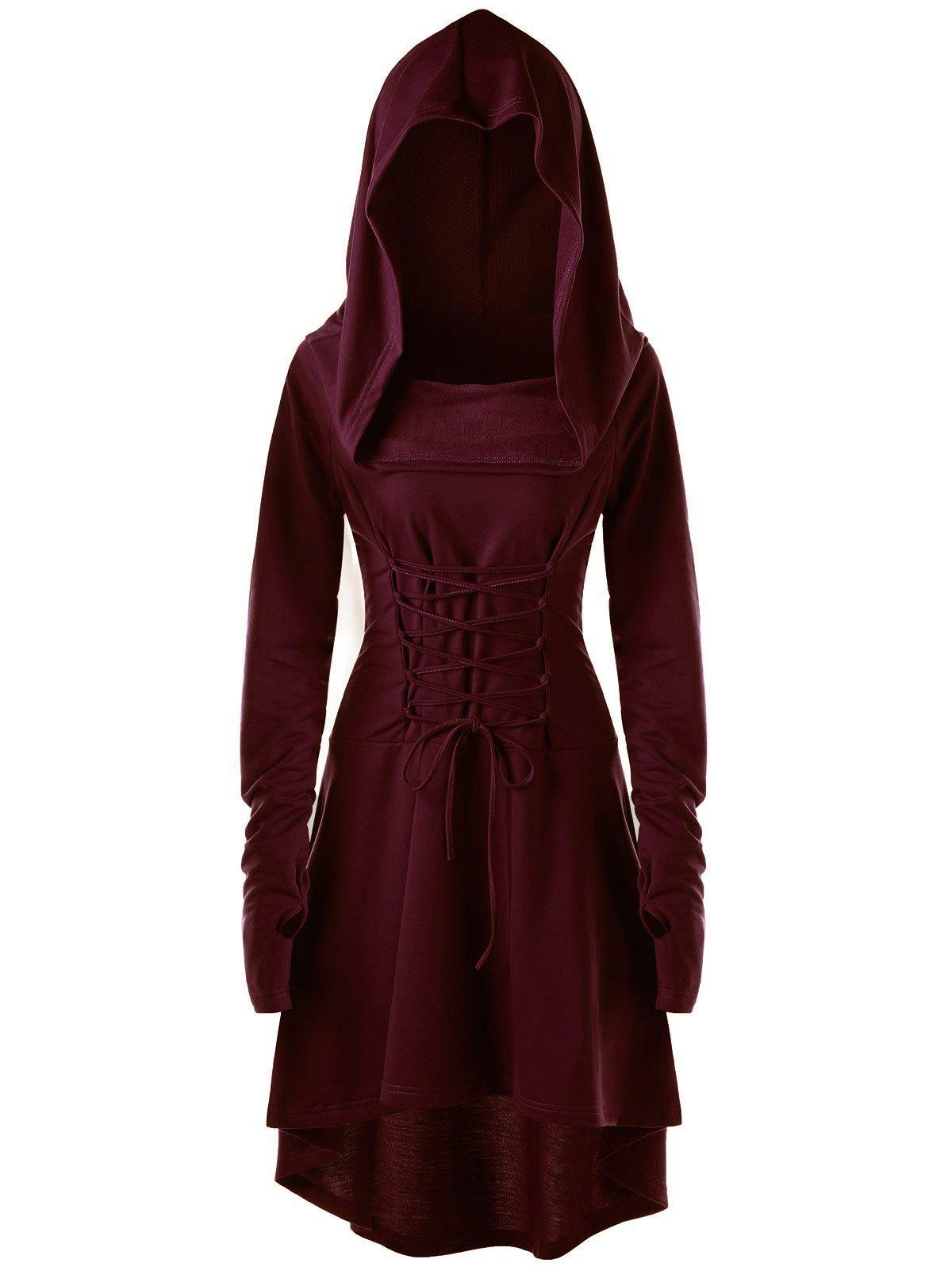 Women s Solid Color Festival Performance Dress Long Sleeve Hooded Strap-on Dress S бордовый
Women s Solid Color Festival Performance Dress Long Sleeve Hooded Strap-on Dress S бордовый
