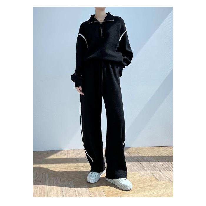 Autumn and winter new versatile zipper turtleneck sweater + high waist and thin pants two-piece set for women XXL чорний
Autumn and winter new versatile zipper turtleneck sweater + high waist and thin pants two-piece set for women XXL чорний