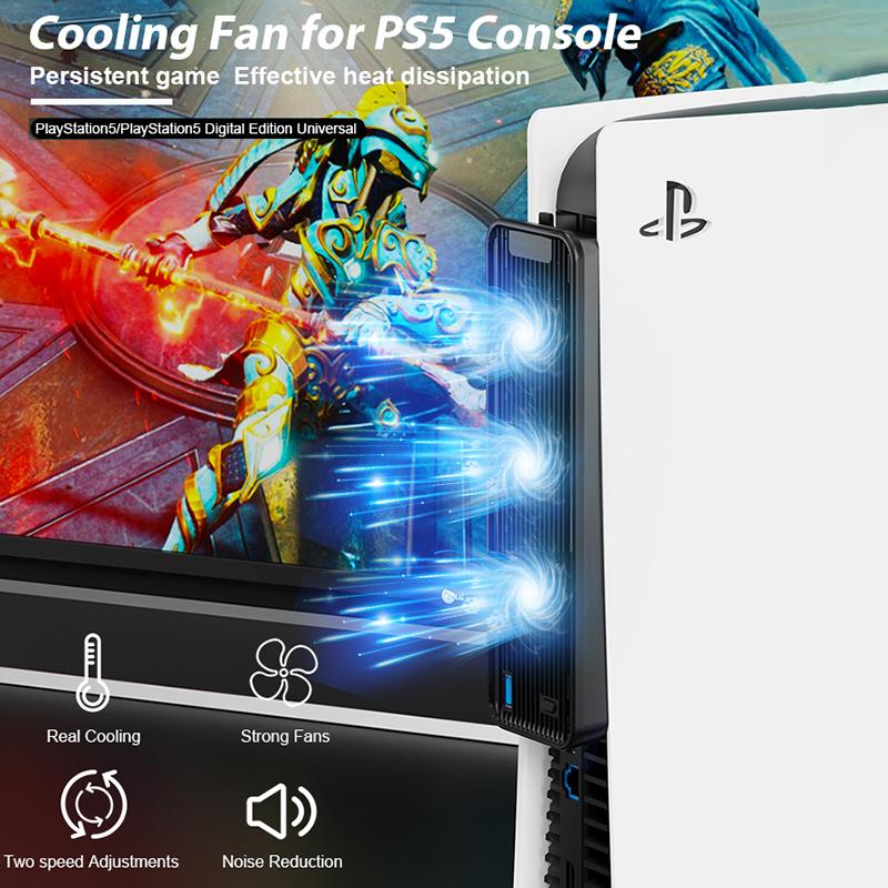 For PS5 Game Console ABS Cooling Fan 2-Gear Wind Heat Dissipation USB Fan Cooler White 
For PS5 Game Console ABS Cooling Fan 2-Gear Wind Heat Dissipation USB Fan Cooler White