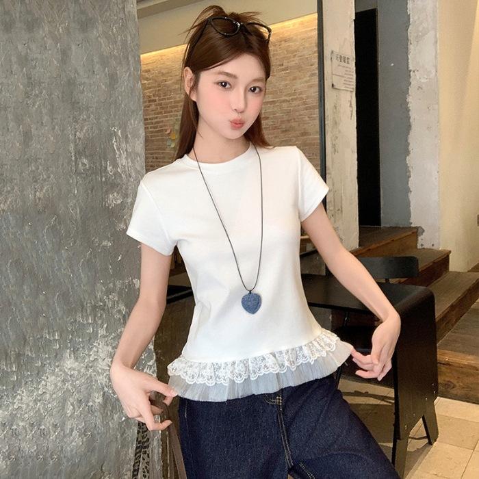 8073 #Special 92 cotton 8 elastane sweet and spicy lace short-sleeved t-shirt women s ballet top S
8073 #Special 92 cotton 8 elastane sweet and spicy lace short-sleeved t-shirt women s ballet top S