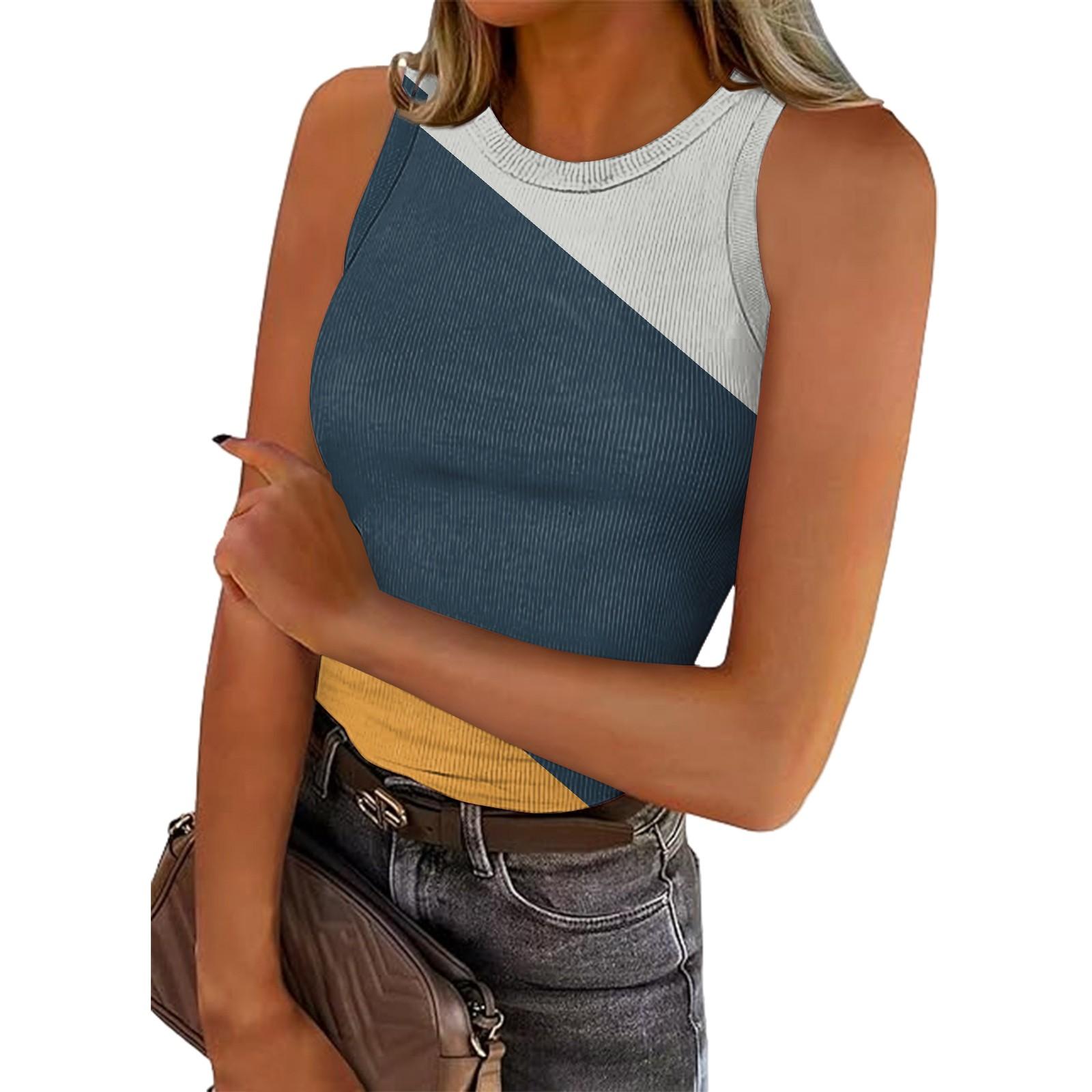 Женская летняя мода повседневная круглая горловина без рукавов облегающий топ-майка XL тёмно-синий
Женская летняя мода повседневная круглая горловина без рукавов облегающий топ-майка XL тёмно-синий