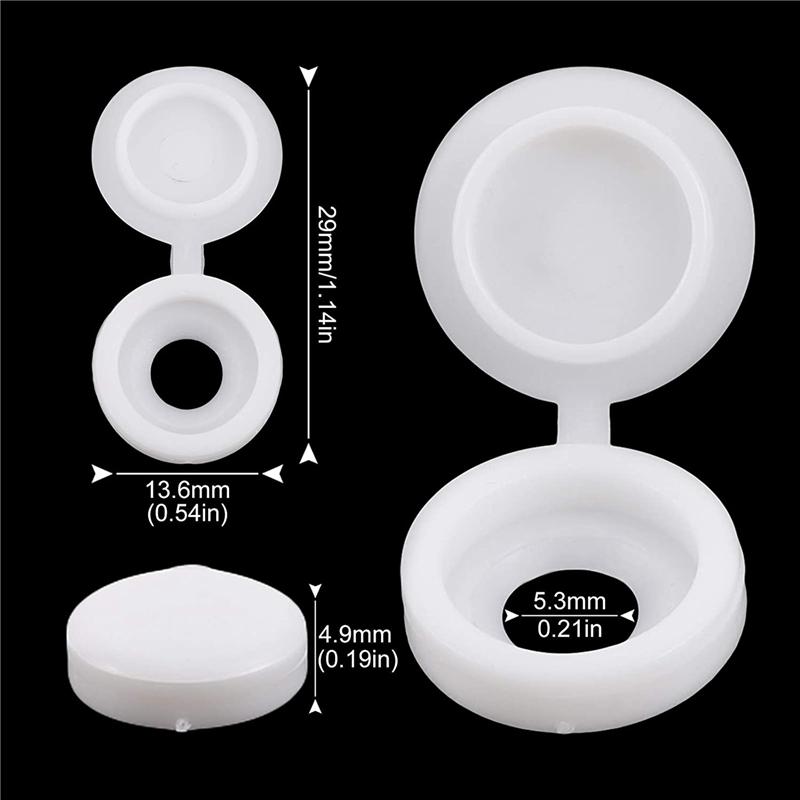 400 Pcs Screw Cap Plastic Hinged Screw Head Covers Screw Cover Caps Snap-On Replacement Screw Decorative Covers (White)-B61B білий
400 Pcs Screw Cap Plastic Hinged Screw Head Covers Screw Cover Caps Snap-On Replacement Screw Decorative Covers (White)-B61B білий