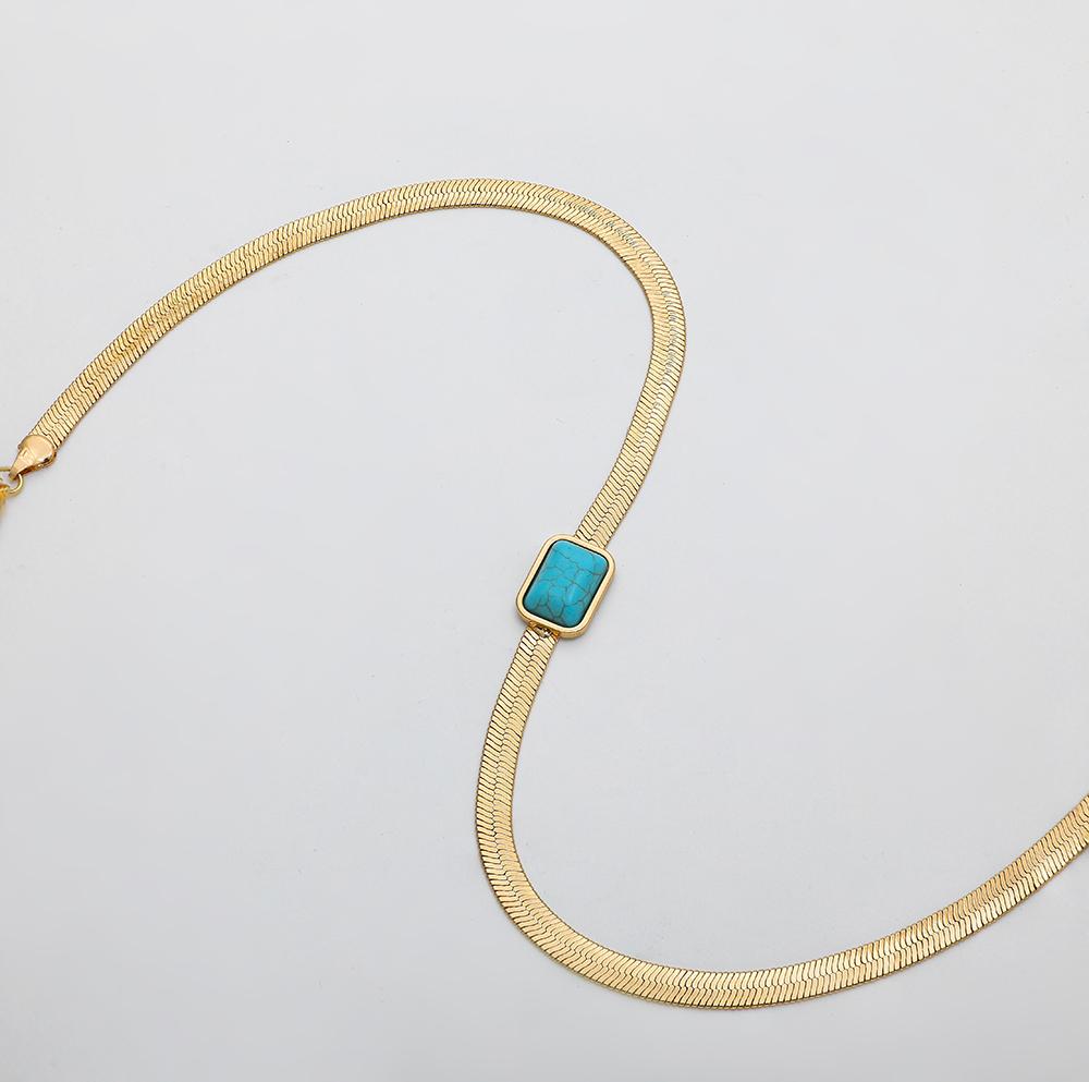 Charm Natural Stone Round Square Heart Snake Chain Necklace for Women Gold Color Flat Choker Necklaces Collar Zircon
Charm Natural Stone Round Square Heart Snake Chain Necklace for Women Gold Color Flat Choker Necklaces Collar Zircon