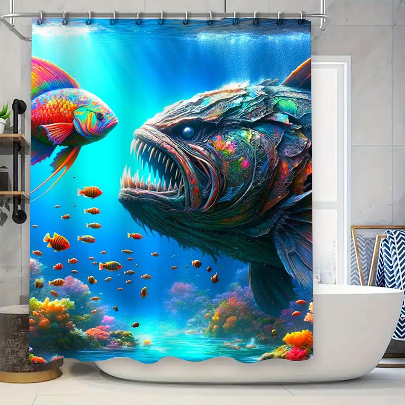 Oceanic Fishes Shower Curtain Underwater World Decor For Bathroom Vivid Colorful Coral Reefs Design Waterproof Fabric Shelves Wi W60H190(CM)-1 Pcs
Oceanic Fishes Shower Curtain Underwater World Decor For Bathroom Vivid Colorful Coral Reefs Design Waterproof Fabric Shelves Wi W60H190(CM)-1 Pcs