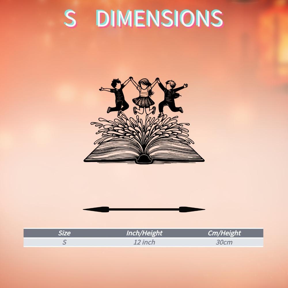 1pc Whimsical Kids Jumping Book Metal Wall Art, Rust-Resistant Statue Mural, Children s Day Gift, Back-to-School, Classroom Playroom Fence Decor S/30cm/12inch
1pc Whimsical Kids Jumping Book Metal Wall Art, Rust-Resistant Statue Mural, Children s Day Gift, Back-to-School, Classroom Playroom Fence Decor S/30cm/12inch
