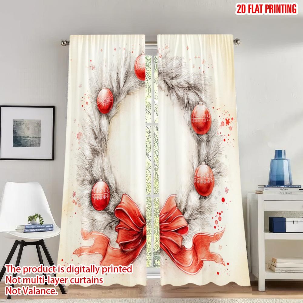 2pcs 2D flat printing Happy Christmas fashion curtains Christmas Wreath Red Baubles_a Digital Printed Polyester Drapes Party & 100*130 Grommet Top 1pcs
2pcs 2D flat printing Happy Christmas fashion curtains Christmas Wreath Red Baubles_a Digital Printed Polyester Drapes Party & 100*130 Grommet Top 1pcs