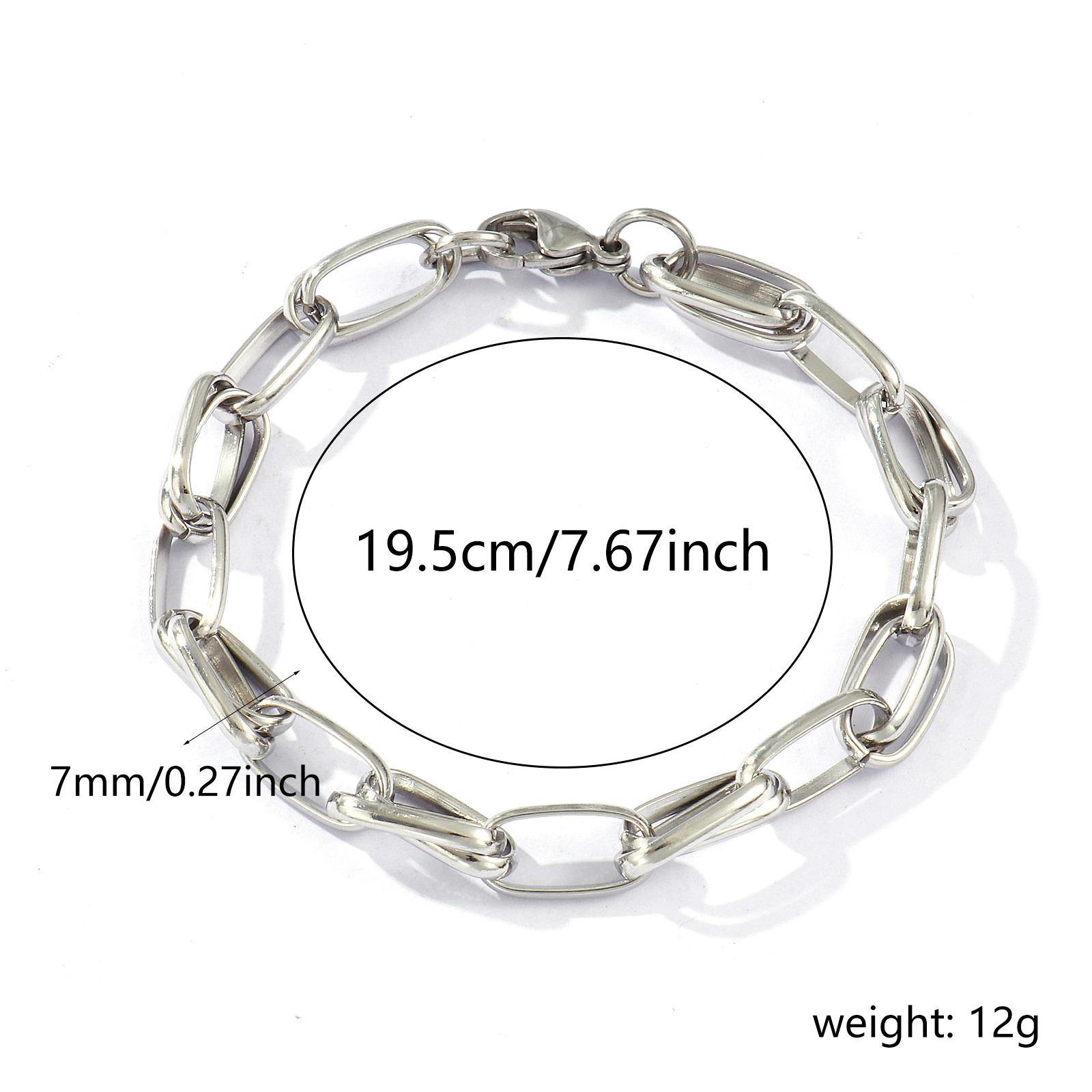 7mm Width Hiphop Punk 304 Stainless Steel Handmade Oval Link Chain Bracelets For Women Men Jewelry Gift 19.5cm(7 5/8 ) long
7mm Width Hiphop Punk 304 Stainless Steel Handmade Oval Link Chain Bracelets For Women Men Jewelry Gift 19.5cm(7 5/8 ) long