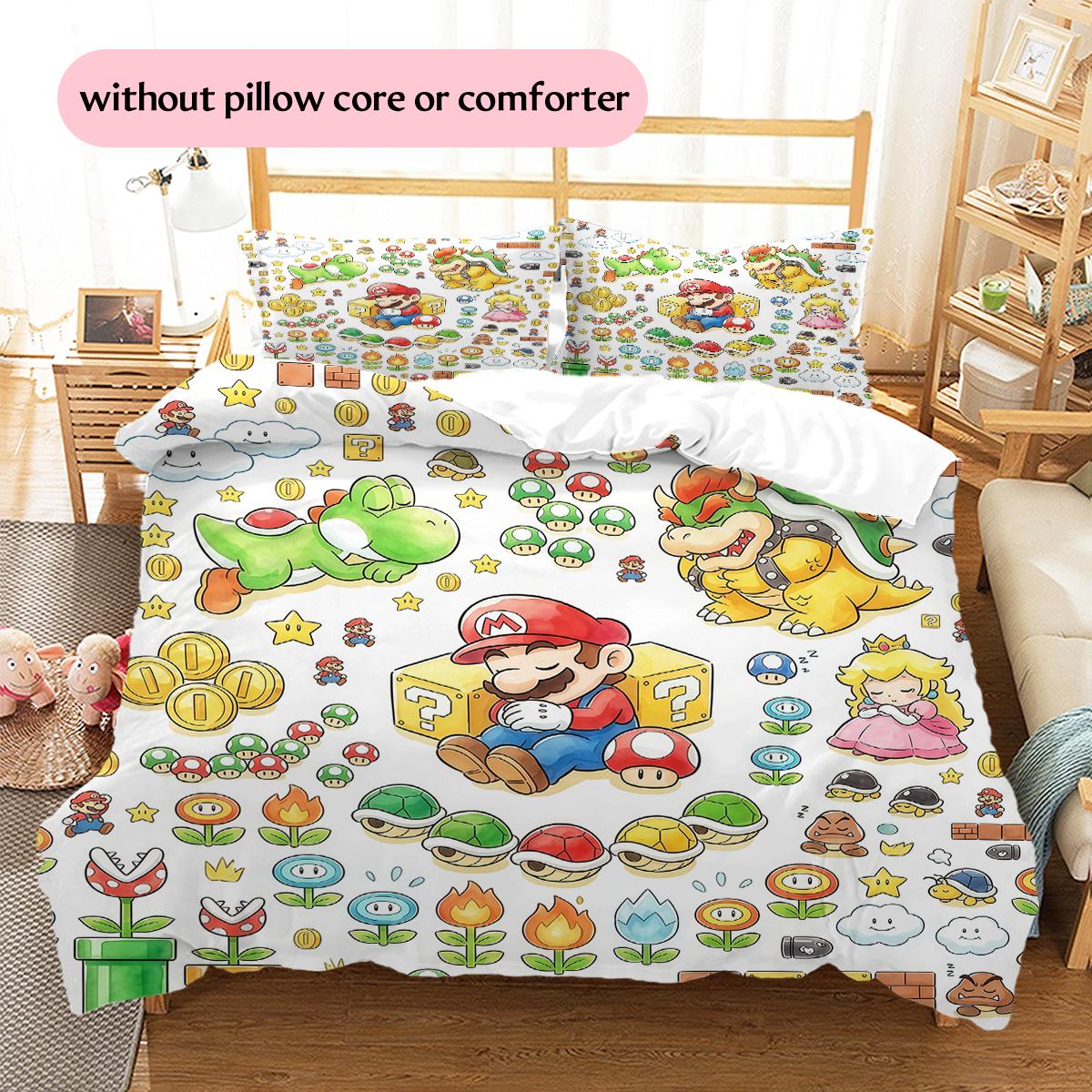 Cute Mario Pattern Bedding Quilt Set Home Decoration Gift (1 * duvet cover + 2 * pillowcase without core) 135x200cm
Cute Mario Pattern Bedding Quilt Set Home Decoration Gift (1 * duvet cover + 2 * pillowcase without core) 135x200cm