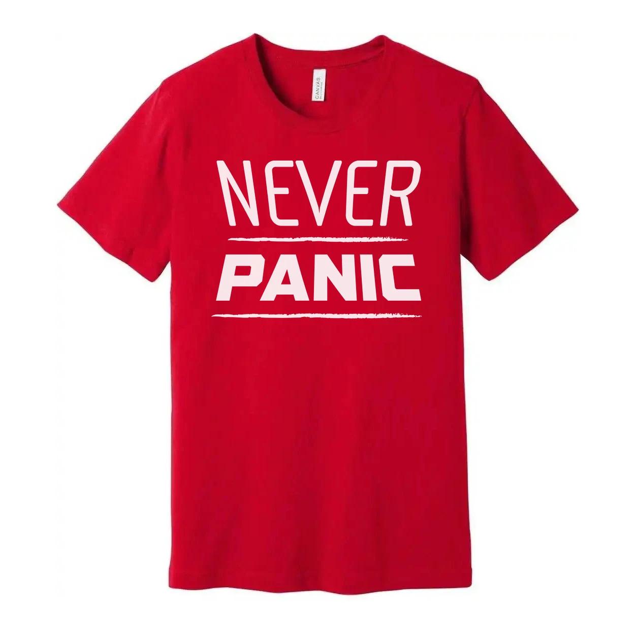 Never Panic Graphic Tee For Unisex Christian Casual Short Sleeve Apparel Inspira L
Never Panic Graphic Tee For Unisex Christian Casual Short Sleeve Apparel Inspira L