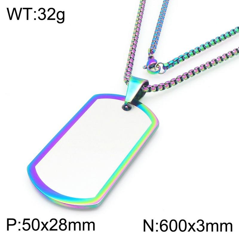 Creative Dazzle Color Square Tag Necklace for Men Hip Hop Polished ID Accessory Stainless Steel Trend Jewelry 60cm Length
Creative Dazzle Color Square Tag Necklace for Men Hip Hop Polished ID Accessory Stainless Steel Trend Jewelry 60cm Length