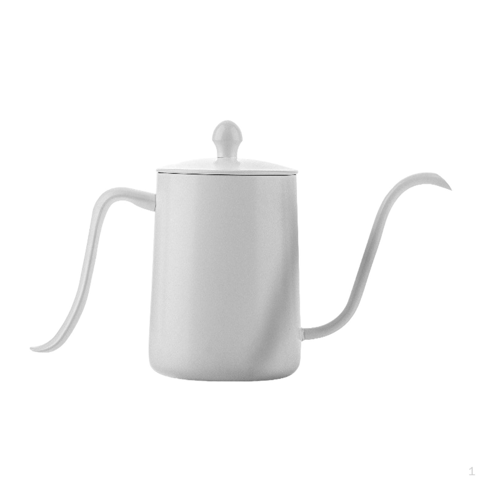 Походной кофейник, чайник с длинным гусиным носом для улицы и дома белый