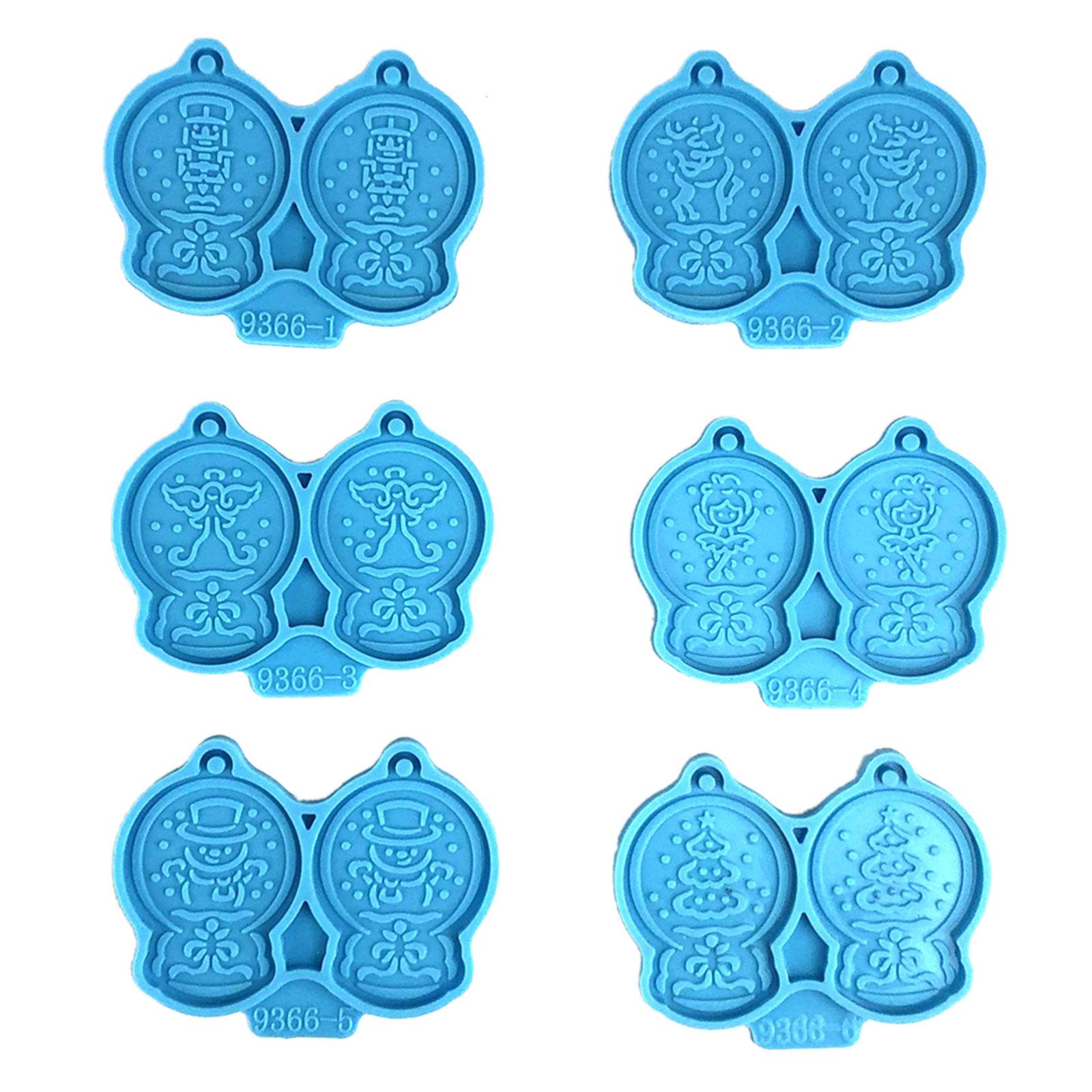 6 шт. брелок в виде хрустального шара, ангела, снеговика, силиконовая эпоксидная форма для рукоделия, подвеска для украшений, форма для изготовления поделок, подарок на День святого Валентина синий