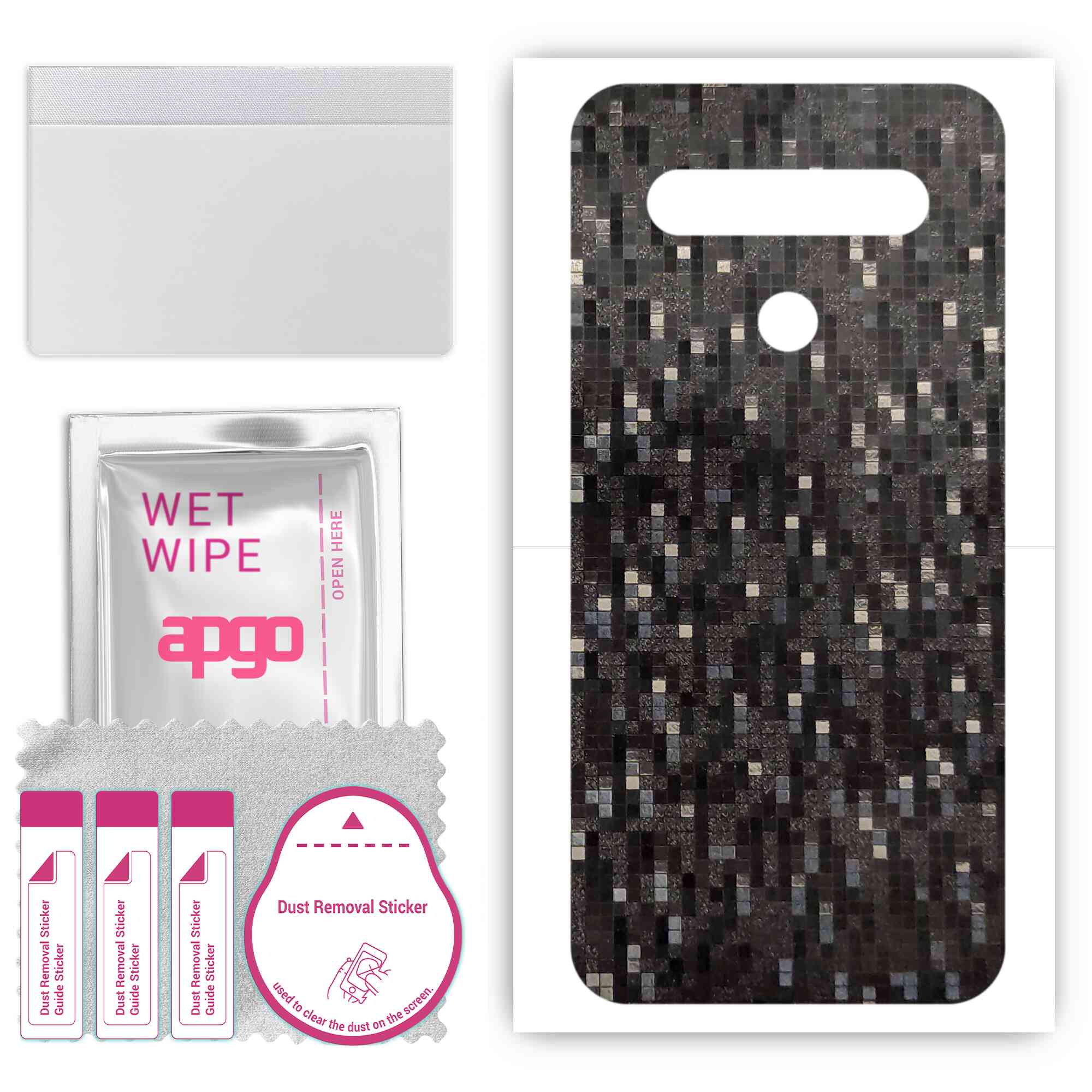 apgo Protective Skin Sticker for the back compatible with LG Q61, Wrap Film, Foil, Vinyl - Pattern Carbon Black Pixel
apgo Protective Skin Sticker for the back compatible with LG Q61, Wrap Film, Foil, Vinyl - Pattern Carbon Black Pixel