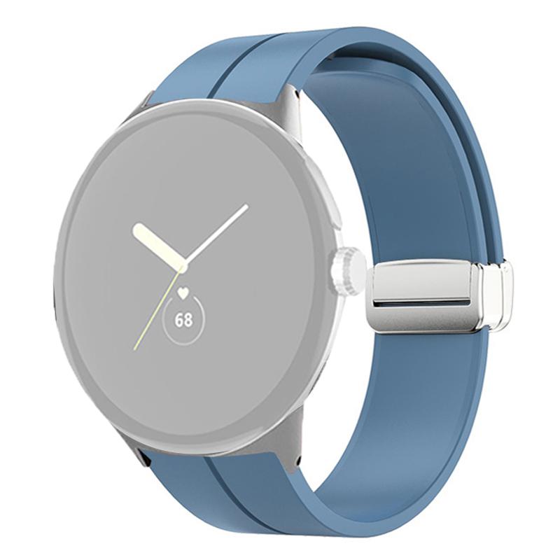For Google Pixel Watch 2/Pixel Watch Silicone Sport Band Magnetic Folding Buckle Replacement Watch Strap Silver Buckle/Blue
For Google Pixel Watch 2/Pixel Watch Silicone Sport Band Magnetic Folding Buckle Replacement Watch Strap Silver Buckle/Blue