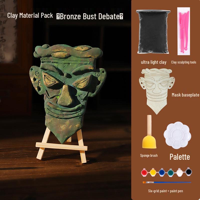 Sanxingdui Clay Mask DIY Kit: Handmade Archaeological Souvenir Gift
Sanxingdui Clay Mask DIY Kit: Handmade Archaeological Souvenir Gift