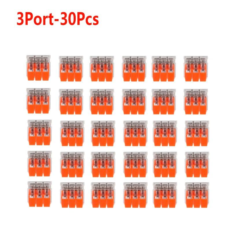 30pc Set of Orange Combination Cable Connectors 2-Port/3-Port/4-Port/5-Port Quick Cable Electrical Sheath Connection Terminals
30pc Set of Orange Combination Cable Connectors 2-Port/3-Port/4-Port/5-Port Quick Cable Electrical Sheath Connection Terminals