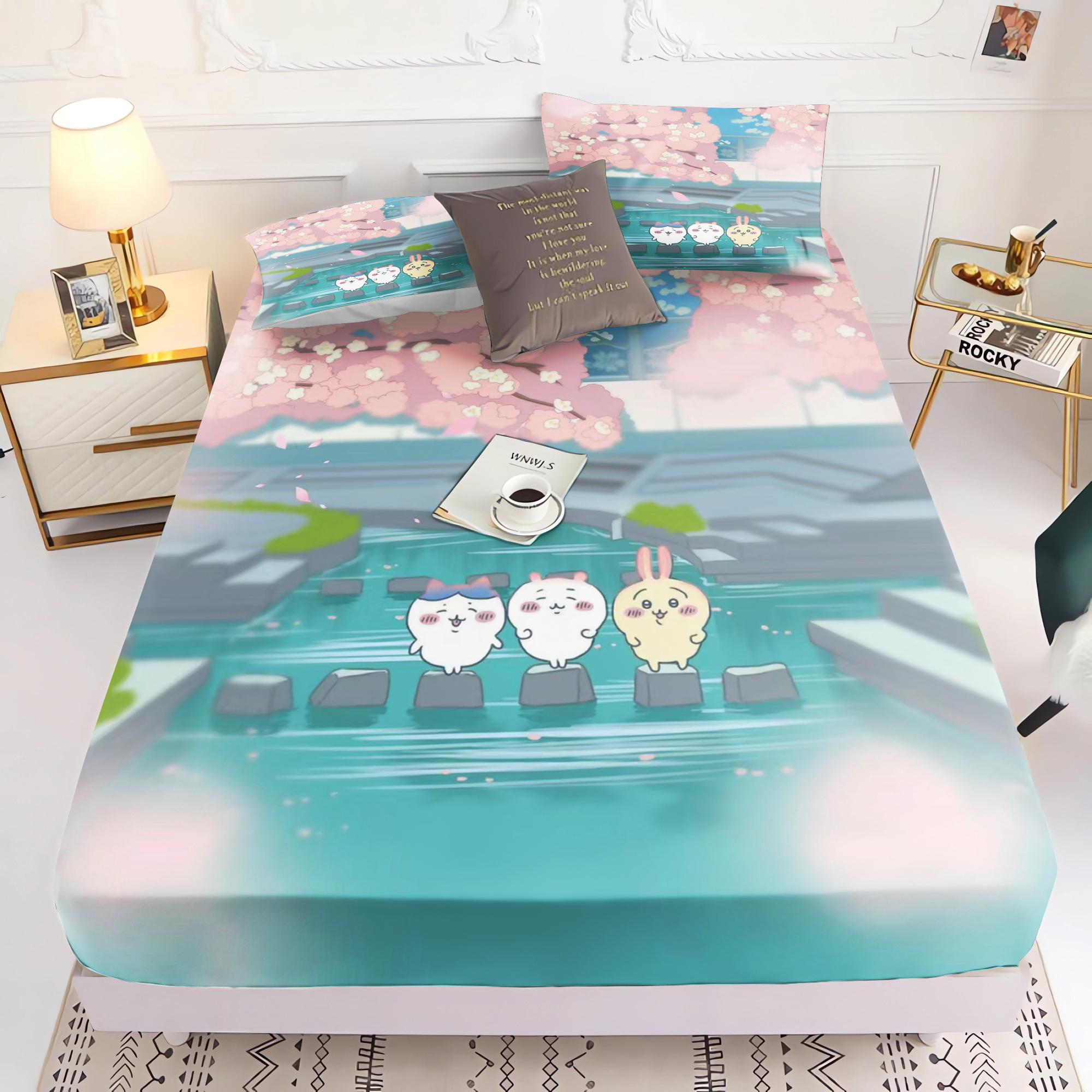 Chiikawa Printed Fitted Sheet Bedding Set With Pillowcase Suitable For Children And Adults Comforte 2/3Pc 90X190X25CM
Chiikawa Printed Fitted Sheet Bedding Set With Pillowcase Suitable For Children And Adults Comforte 2/3Pc 90X190X25CM