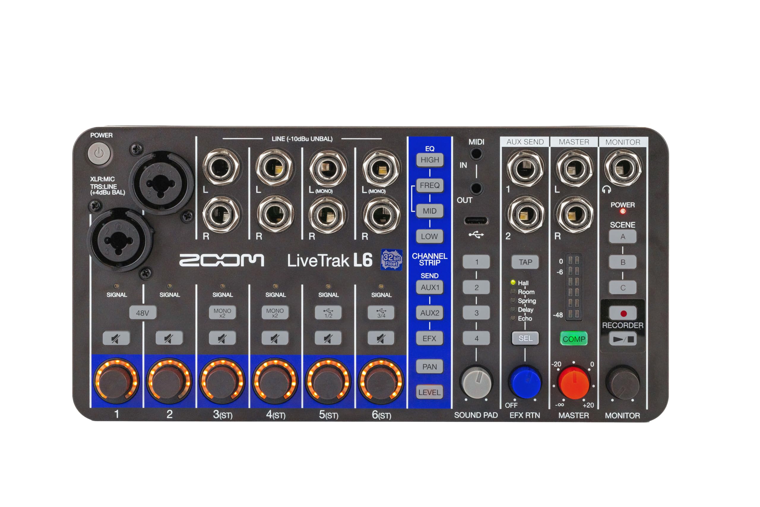 ZOOM Zoom L6 Digital Mixer Recorder Mixer Audio 10 Channel Specifications 32bit Float Compatible Компактне розповсюдження відео Домашній запис Ширина DTM
ZOOM Zoom L6 Digital Mixer Recorder Mixer Audio 10 Channel Specifications 32bit Float Compatible Компактне розповсюдження відео Домашній запис Ширина DTM