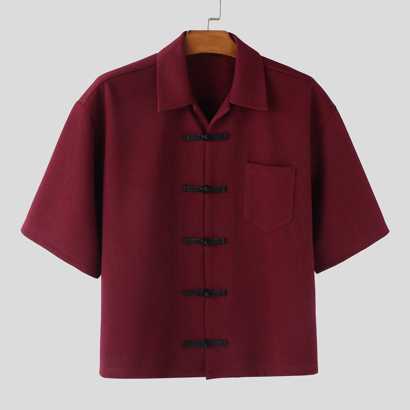INCERUN Summer Men Lapel Neck Short Sleeve Vintage Knot Casual Shirts Tops 5XL вина червоного кольору
INCERUN Summer Men Lapel Neck Short Sleeve Vintage Knot Casual Shirts Tops 5XL вина червоного кольору