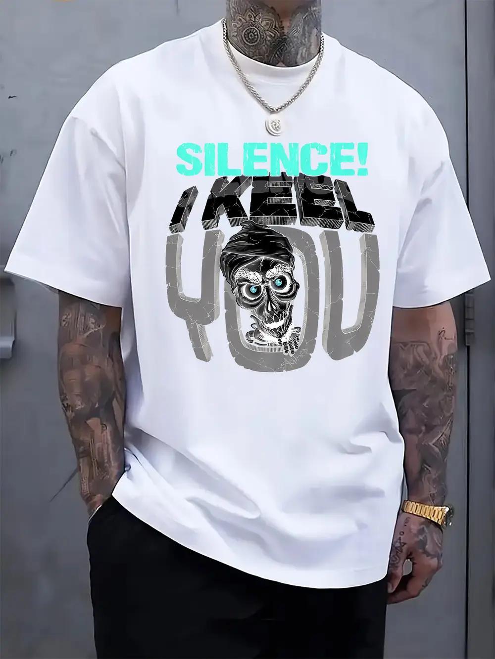 Graphic Skeleton Print T-shirt - Silence! I Keeper Design M
Graphic Skeleton Print T-shirt - Silence! I Keeper Design M