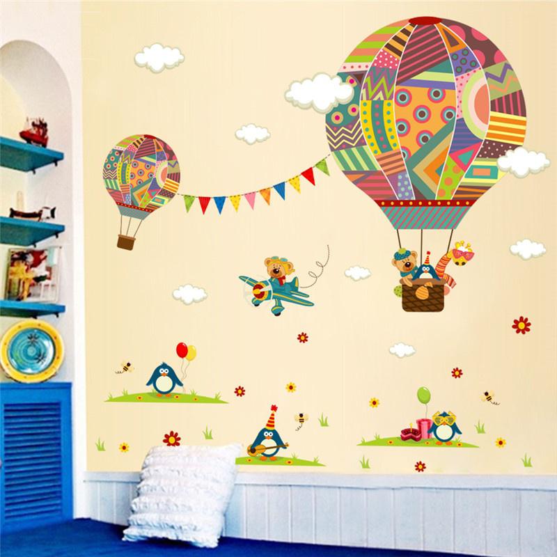 Colorful Hot Air Balloon Bear Giraffe Nursery Room wall sticker for Kids Rooms children s room cart
Colorful Hot Air Balloon Bear Giraffe Nursery Room wall sticker for Kids Rooms children s room cart