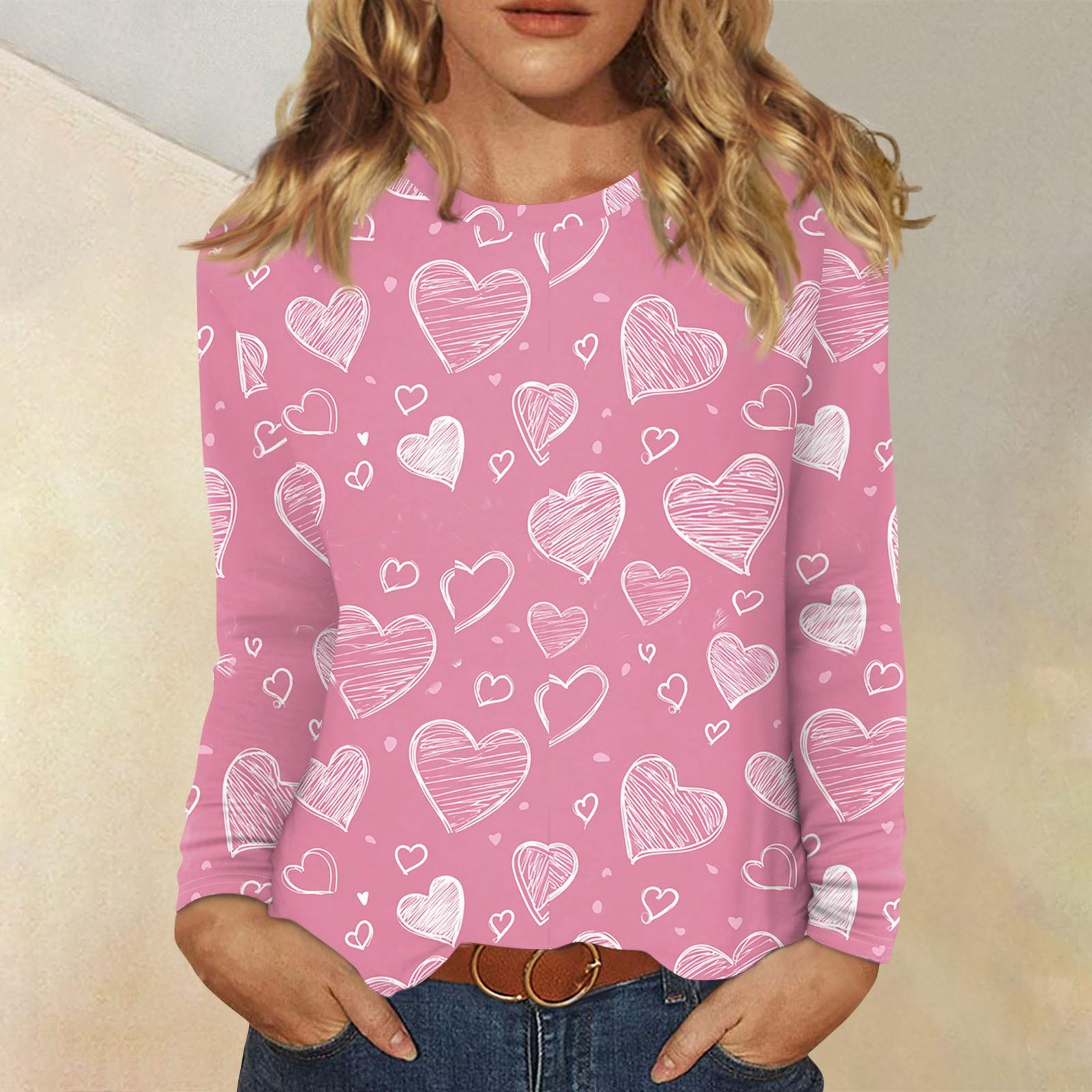 Women s Valentine s Day Fashionable Heart Print Round Neck Long Sleeve Pullover Top S рожевий
Women s Valentine s Day Fashionable Heart Print Round Neck Long Sleeve Pullover Top S рожевий