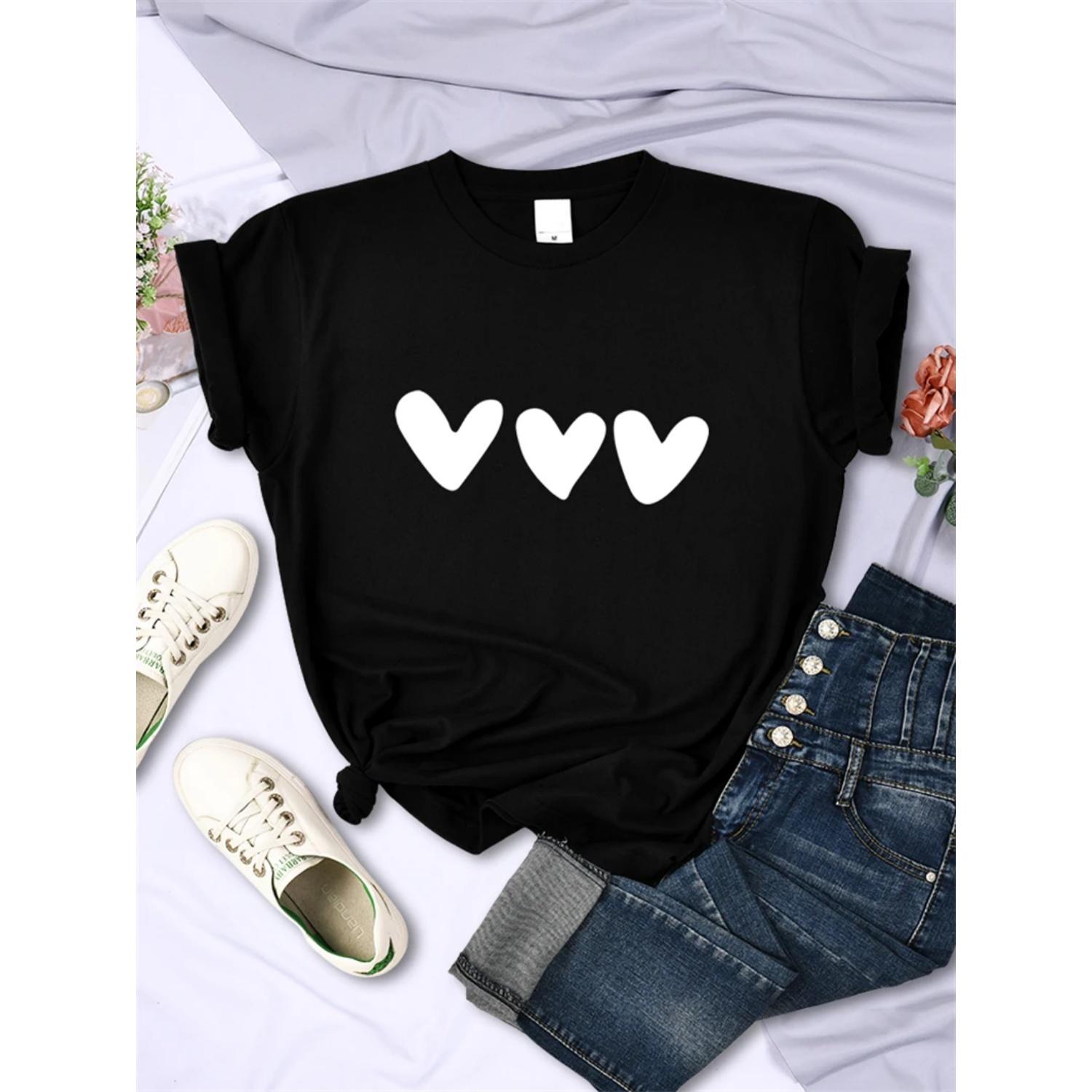 White Heart Personality Women Clothing Summer Breathable Cool Tops Fashion Hip Hop Street Clothes Crewneck Casual Womans Tshirts S чёрный
White Heart Personality Women Clothing Summer Breathable Cool Tops Fashion Hip Hop Street Clothes Crewneck Casual Womans Tshirts S чёрный