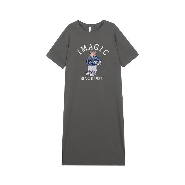 Юбка-футболка с короткими рукавами в американском ретро-стиле, летний свободный повседневный топ больших размеров в корейском стиле, платье средней длины выше колена для женщин M темно-серого
Юбка-футболка с короткими рукавами в американском ретро-стиле, летний свободный повседневный топ больших размеров в корейском стиле, платье средней длины выше колена для женщин M темно-серого