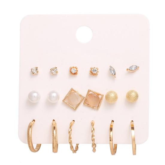 9 Pairs Women Faux Pearl Shiny Rhinestone Geometrical Ear Stud Earring Jewelry Accessory 9pcs
9 Pairs Women Faux Pearl Shiny Rhinestone Geometrical Ear Stud Earring Jewelry Accessory 9pcs