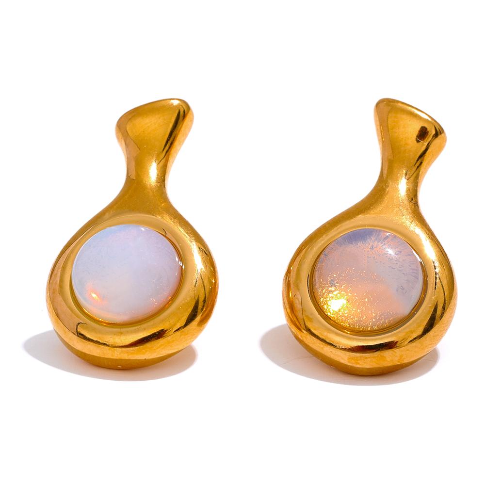 Yhpup Luxury Green Aventurine Opal Stone Stainless Steel Fashion Stud Earrings Geometric Waterproof Jewelry for Women Gala Gift
Yhpup Luxury Green Aventurine Opal Stone Stainless Steel Fashion Stud Earrings Geometric Waterproof Jewelry for Women Gala Gift