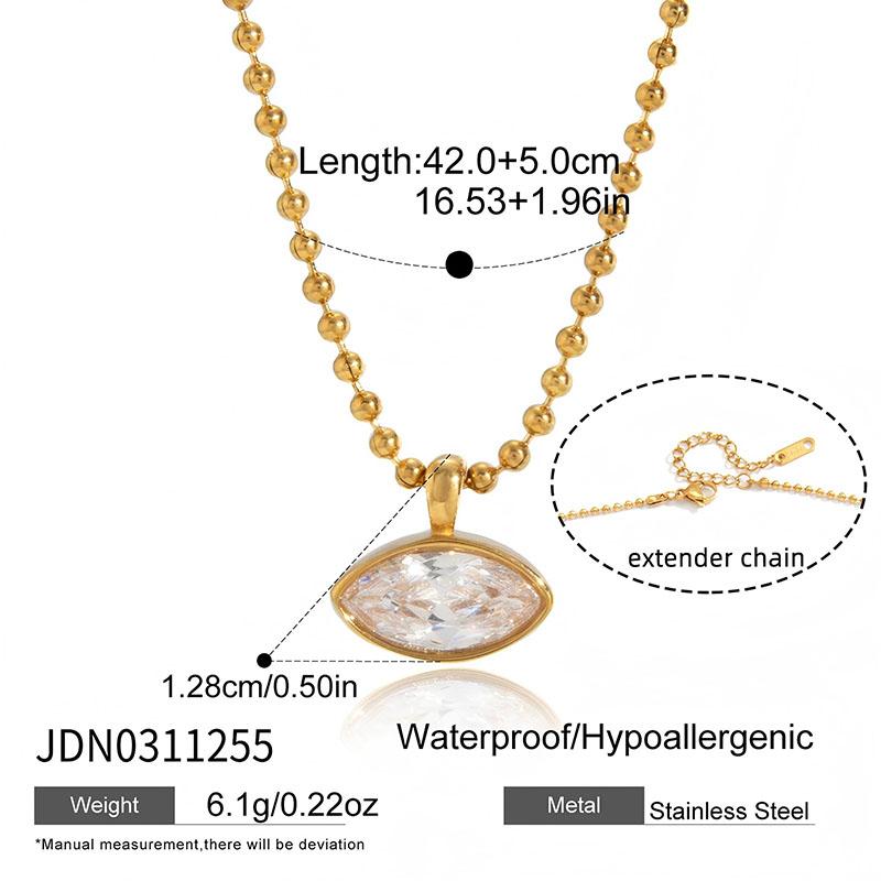 Oval Horse Eye Shape Zircon Pendant Necklace For Women Gold Plated Stainless Steel Necklace Fashion Jewelry Gift A1
Oval Horse Eye Shape Zircon Pendant Necklace For Women Gold Plated Stainless Steel Necklace Fashion Jewelry Gift A1