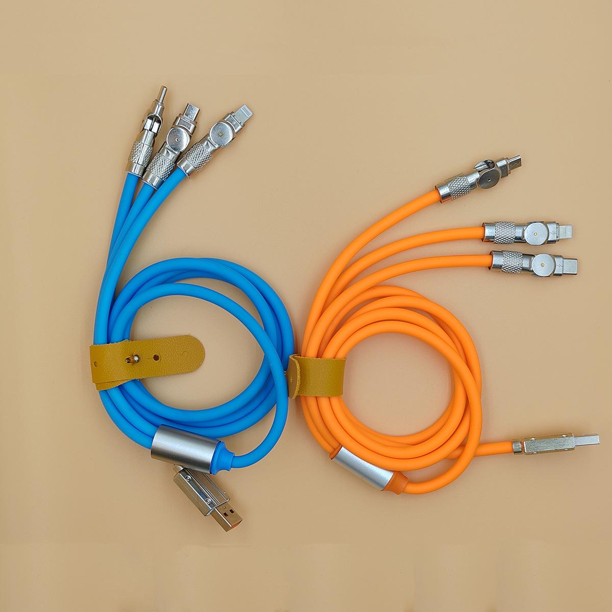 Вращающийся кабель для передачи данных 3 в 1 из цинкового сплава мощностью 120 Вт для Apple и Android Blue, 180° Bent, 3-in-1, 120W
Вращающийся кабель для передачи данных 3 в 1 из цинкового сплава мощностью 120 Вт для Apple и Android Blue, 180° Bent, 3-in-1, 120W