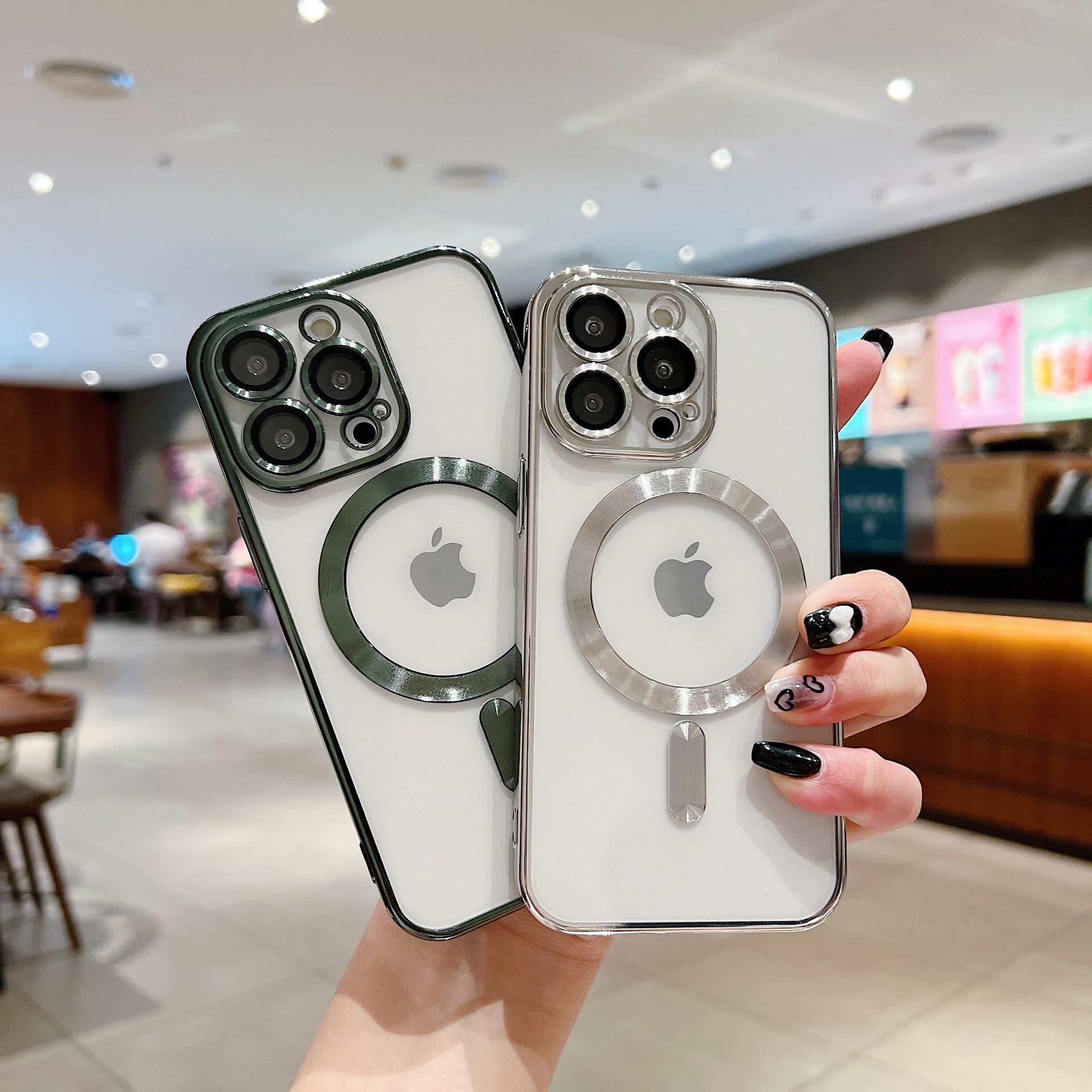 Чехол для телефона с магнитной линзой из гальванического стекла для iPhone16Plus15 Apple 12/13/14 ProMax iPhone XR