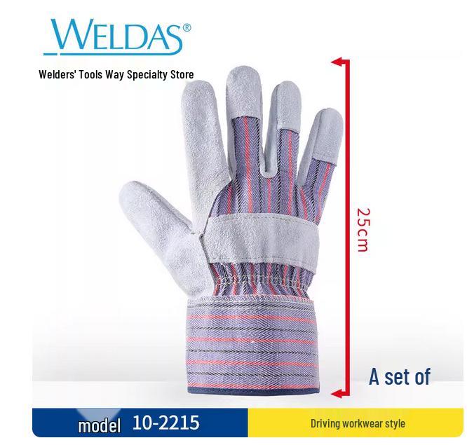 Зварювальні рукавички WELDAS з двошарової коров ячої шкіри, стійкі до високих температур та зносу, модель 10-9117
Зварювальні рукавички WELDAS з двошарової коров ячої шкіри, стійкі до високих температур та зносу, модель 10-9117