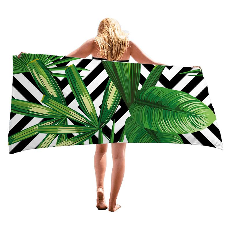 Tropical plant pattern digital-printed polyester Superfine fiber double-sided fleece Beach vacation bath towel, beach towel W30*H60(CM)
Tropical plant pattern digital-printed polyester Superfine fiber double-sided fleece Beach vacation bath towel, beach towel W30*H60(CM)