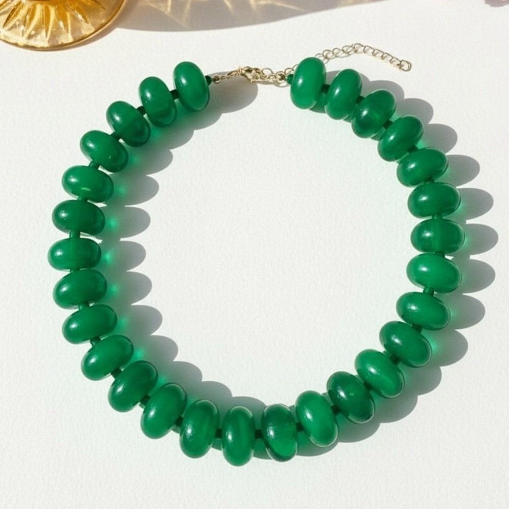 Chunky Acrylic Choker Resin Statement Clavicle Chain Casual Beaded Necklace Daily темно-зелений колір
Chunky Acrylic Choker Resin Statement Clavicle Chain Casual Beaded Necklace Daily темно-зелений колір