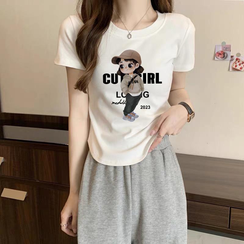 Irregular short-sleeved t-shirt women s 2025 summer new small cotton loose-print crew neck front shoulder top trendy M
Irregular short-sleeved t-shirt women s 2025 summer new small cotton loose-print crew neck front shoulder top trendy M