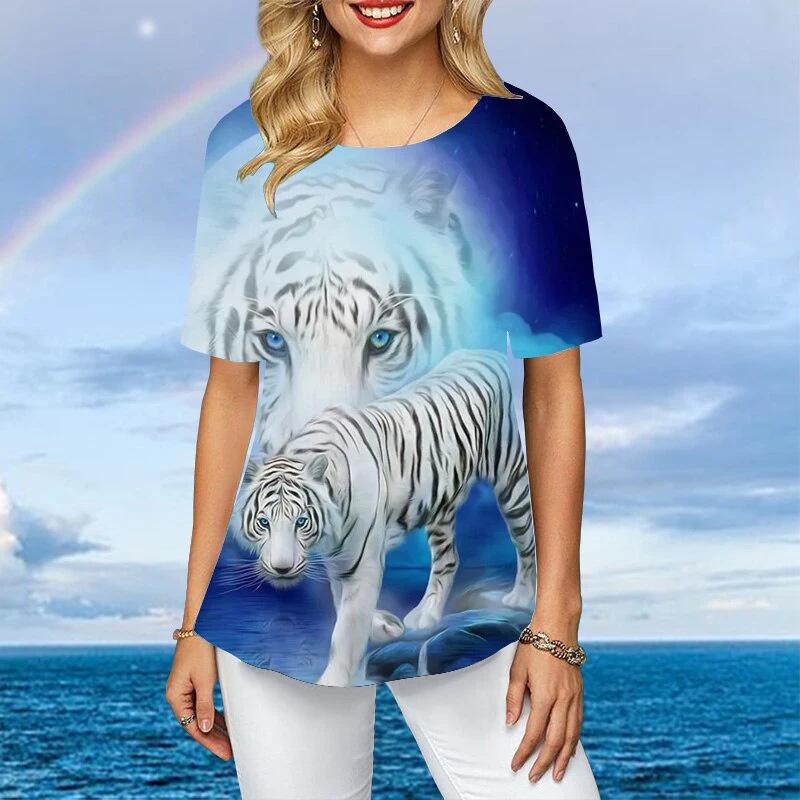 Women s T-shirt, Short Sleeved T-shirt, Colorful Tiger 3D Printed Loose Casual T-shirt 6XL
Women s T-shirt, Short Sleeved T-shirt, Colorful Tiger 3D Printed Loose Casual T-shirt 6XL