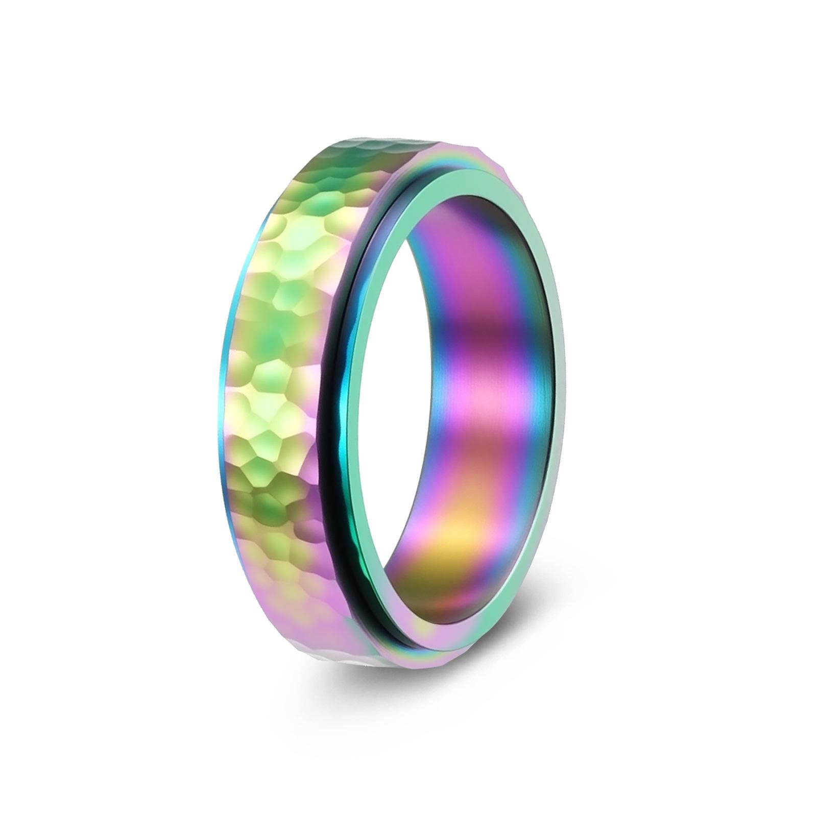 New Rotating Ring with Moon Pit Pattern, Irregular Hammering Pattern, Rotating Decompression Ring 13
New Rotating Ring with Moon Pit Pattern, Irregular Hammering Pattern, Rotating Decompression Ring 13