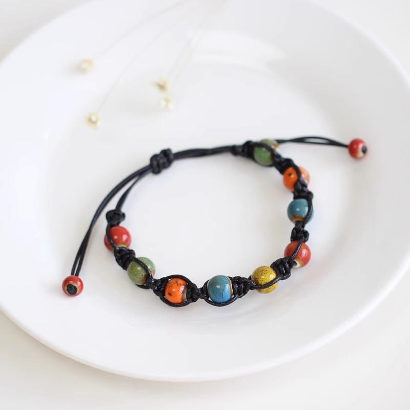 Fashion Ladies Retro braided strap Ceramic Beads Bracelet one size
Fashion Ladies Retro braided strap Ceramic Beads Bracelet one size