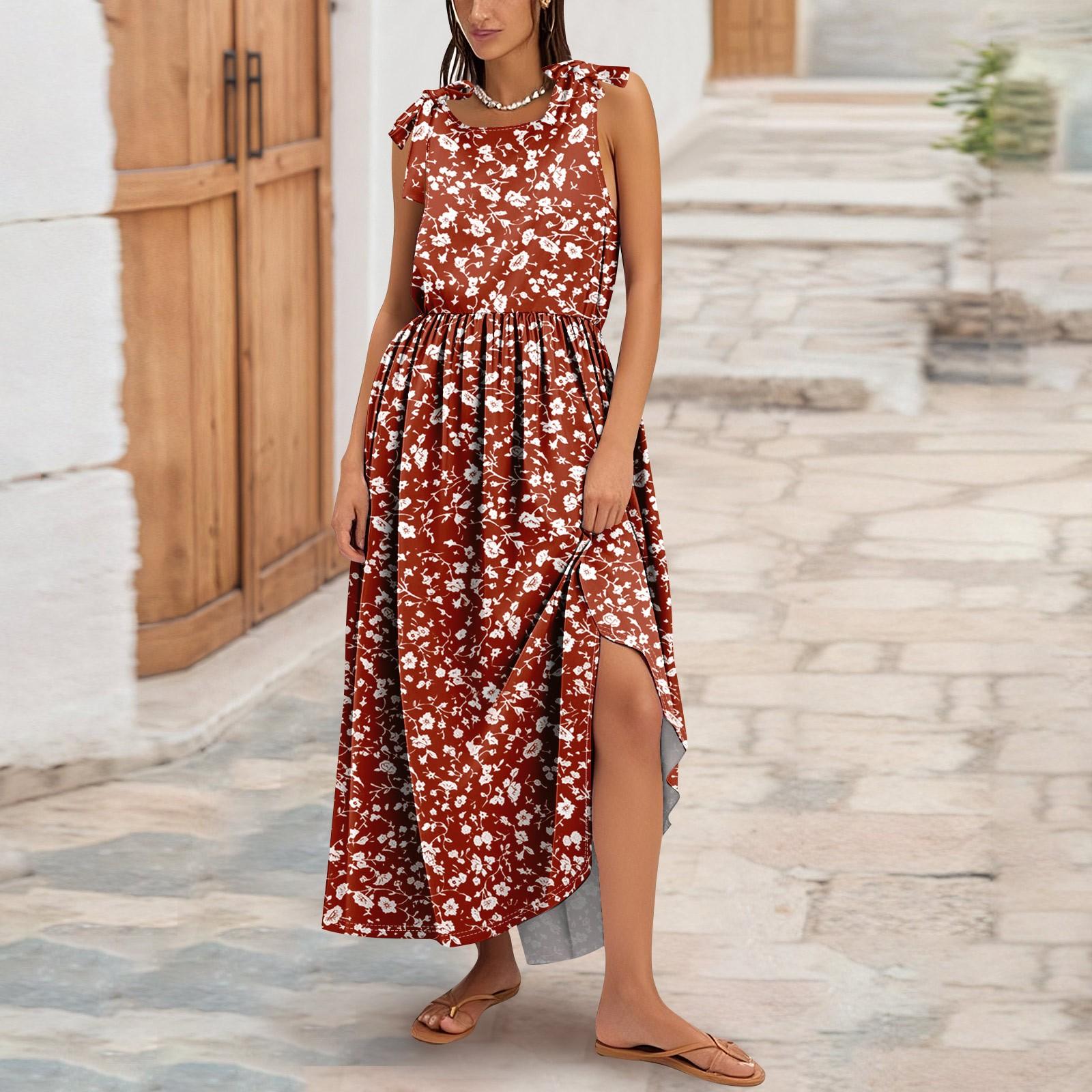 Женское летнее модное платье-майка А-силуэта без рукавов повседневное платье с цветочным принтом/однотонными карманами XL винный
Женское летнее модное платье-майка А-силуэта без рукавов повседневное платье с цветочным принтом/однотонными карманами XL винный